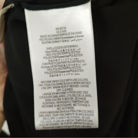 BCBG MaxAzria capelet black blouse sheer cape sleeves S - Picture 6 of 8